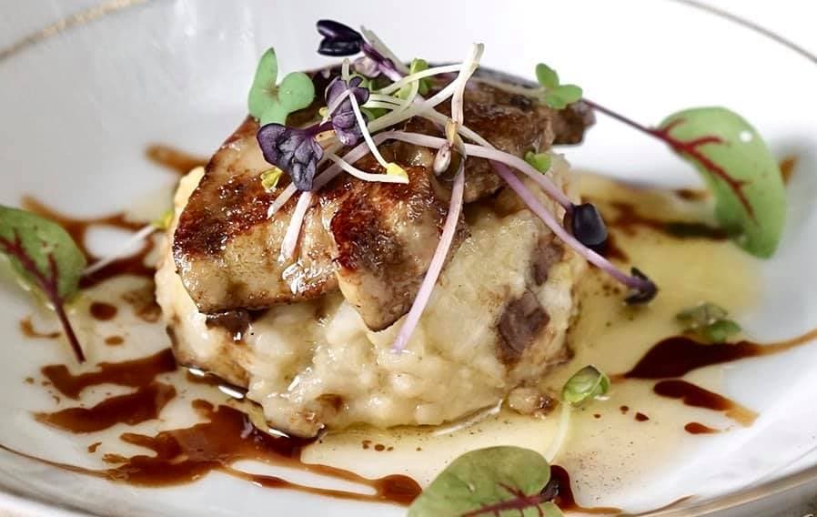 a photo of a dish from the Champagne Room.